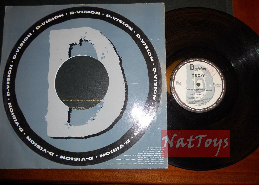 12" 33 GIRI 2 Boys L'AMOUR EST CE DONT NOUS AVONS BESOIN (Italie 1994, D-VISION DV 076) - VG/VG