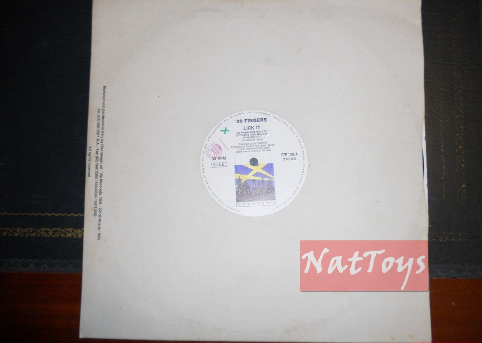 12" 33 RPM 20 Fingers LICK IT (Italie 1995, DOWNTOWN DTR 1088) - VG/VG