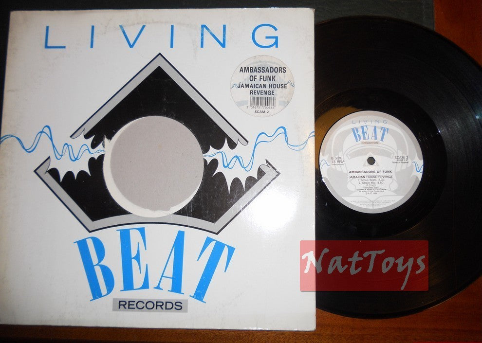 12" 33 RPM Ambassadors of Funk JAMAICAN HOUSE REVENGE (UK 1989) - EX/EX