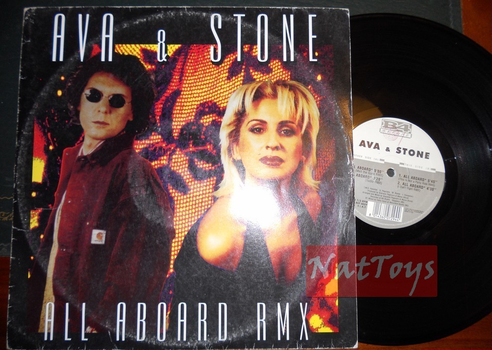 12" 33 RPM Ava & Stone ALL ABOARD - REMIXES (Italie 1994, BEF 4029) - VG/EX