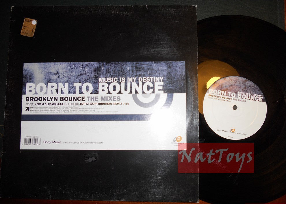 12" 33 RPM Broklyn Bounce BORN TO BOUNCE - THE MIXES (2001, DAD 670925 8) EX/EX