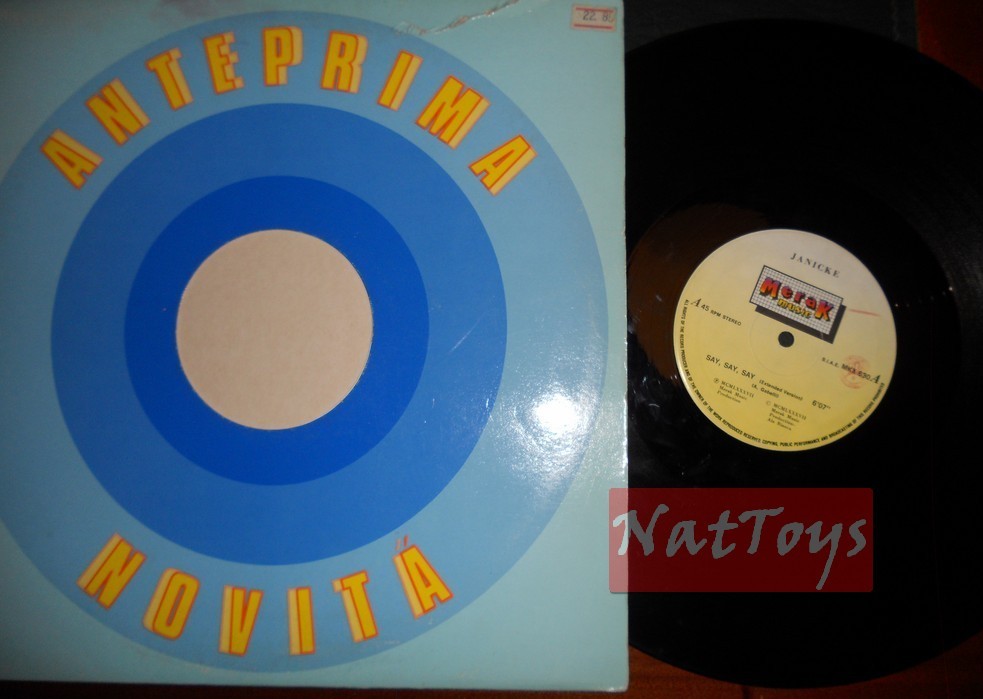 12" 33 RPM Janicke SAY, SAY, SAY (Italy 1987, MERAK MKX 630) - VG/VG