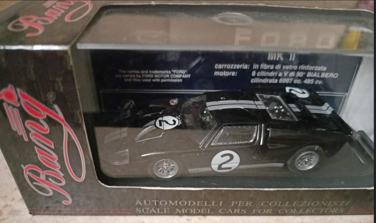 modellino IN SCALA COMPATIBILE CON FORD GT 40 MK II N.2 LE MANS 1966 B.MC LAREN- C.AMON 1:43 BANG BG7081 241220