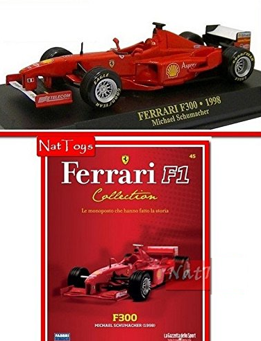 EDICOLA Ferrari F1 F300 1998 Schumacher MODELLINO Die Cast 1:43 Model + fascicolo 45 Compatibile con