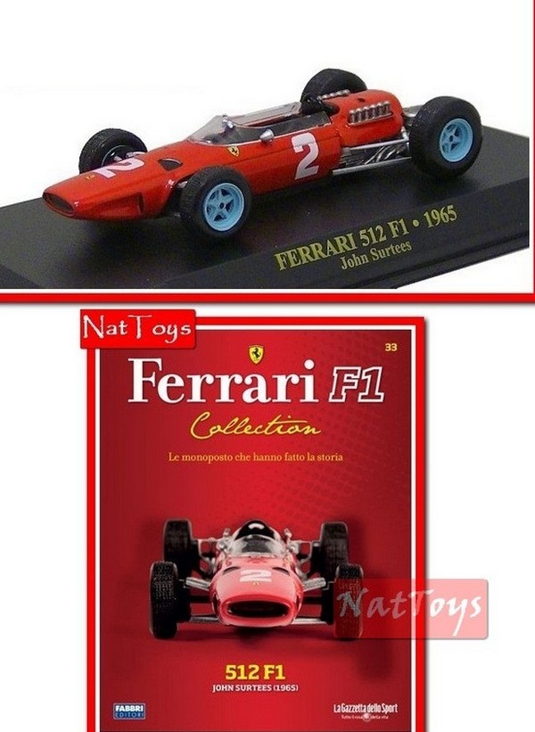 EDITORIA Modellino Ferrari Collection 512 F1 Surtees 1965 + fasc. 33 DIE CAST 1:43
