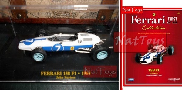 EDITORIA Modellino Ferrari F1 158 1964 Surtees +BOX +fas.51 DIE CAST 1:43