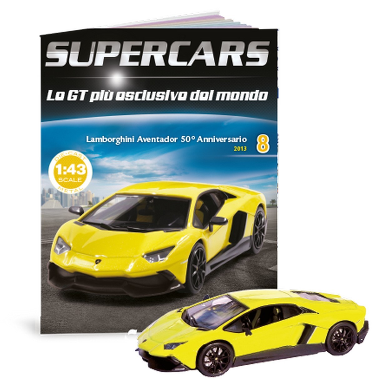 Editoria Modellino Lamborghini Aventadori 50 Anniversario. 2013 SuperCars GT 1:43 +fas DIE CAST