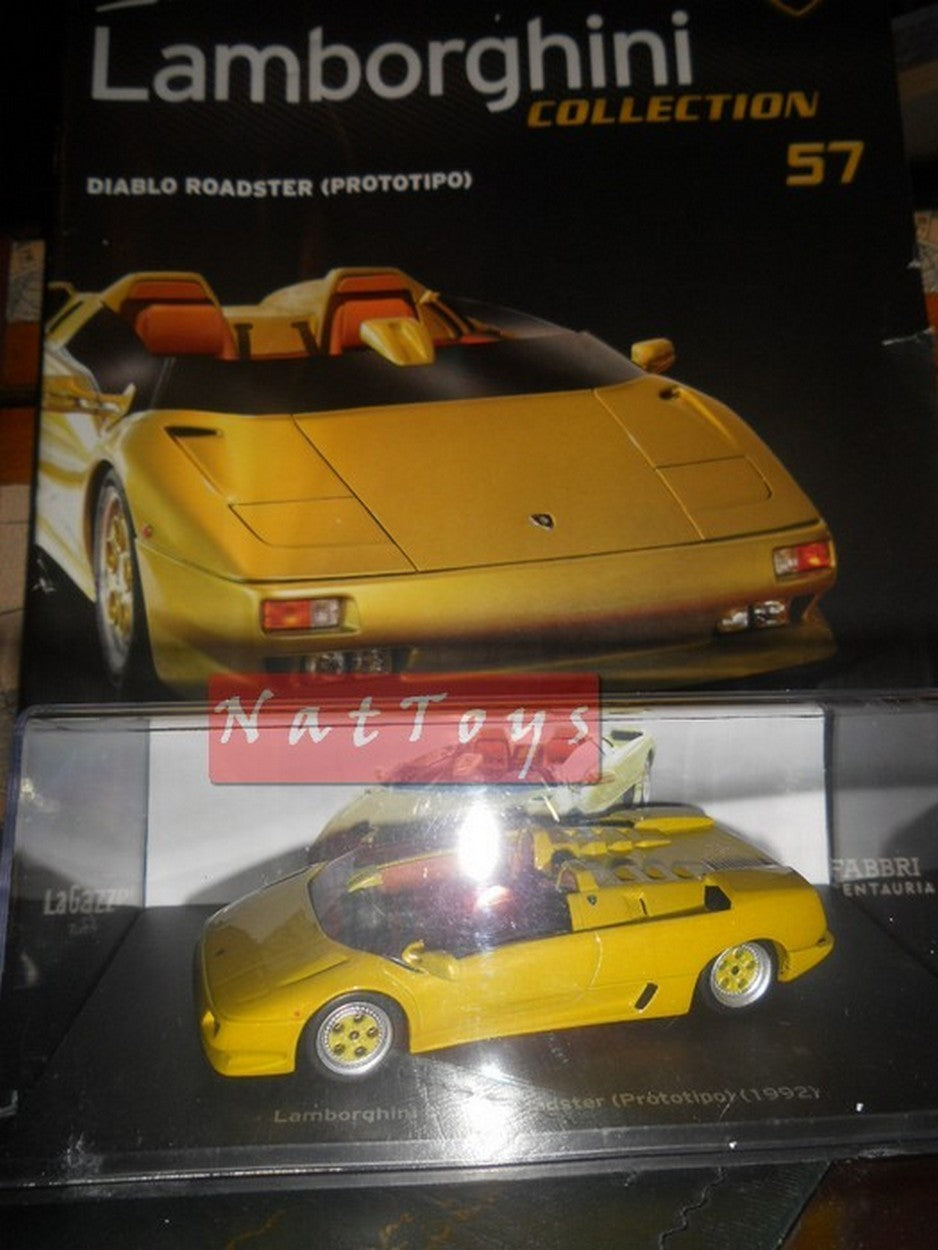 EDITORIA Modellino Lamborghini Collection 50 Anni Diablo Roadster Prototipo 1992 DIE CAST 1:43 +fas