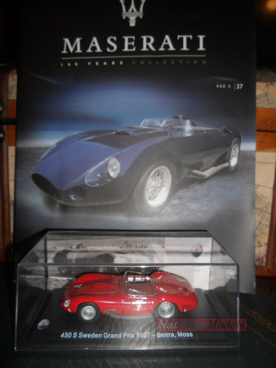 EDITORIA Modellino Maserati Collection 100 Years 450 S Sweden Moss +fas DIE CAST 1:43
