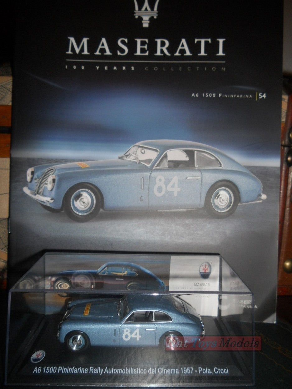 EDITORIA Modellino Maserati Collection 100 Years A6 1500 Pininfarina 1957 +fas DIE CAST 1:43
