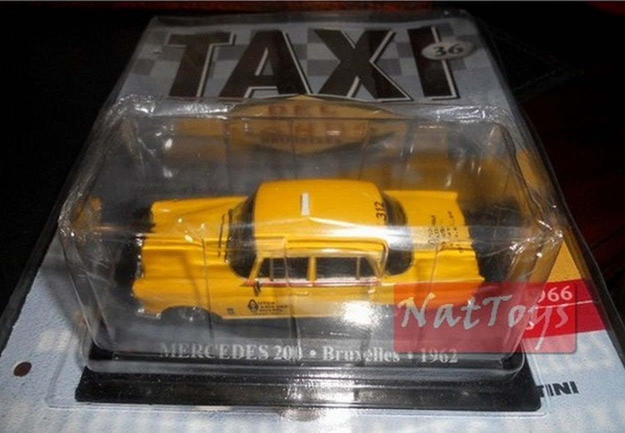 EDITORIA Modellino Mercedes 200 Bruxelles 1962 Taxi Mondo DIE CAST 1:43 +fas.36