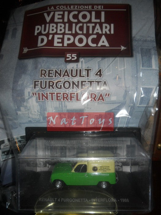 EDITION Modèle Renault 4 Van Interflora 1966 Période Publicitaire +fas.55 DIE CAST 1:43