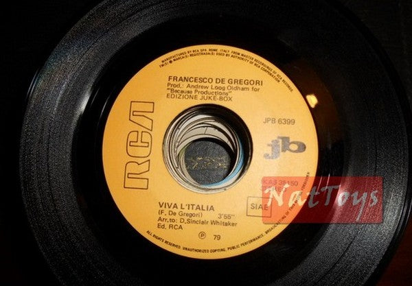 JUKE BOX 45 RPM Francesco De Gregori Vive l'Italie/Jésus—enfant 1979 EX PROMO