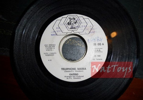 JUKE BOX 45 RPM Gazebo Téléphone maman/Premier ! (Italie 1984 Baby Records) PROMO