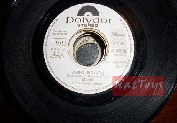 JUKE BOX 45 GIRI Giants Rosko (big city)/Black Slate Amigo 1980 EX PROMO