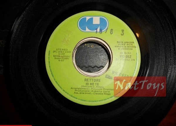 JUKE BOX 45 RPM Rector I have you/Ivan Cattaneo I have you in mind Italy PROMO
