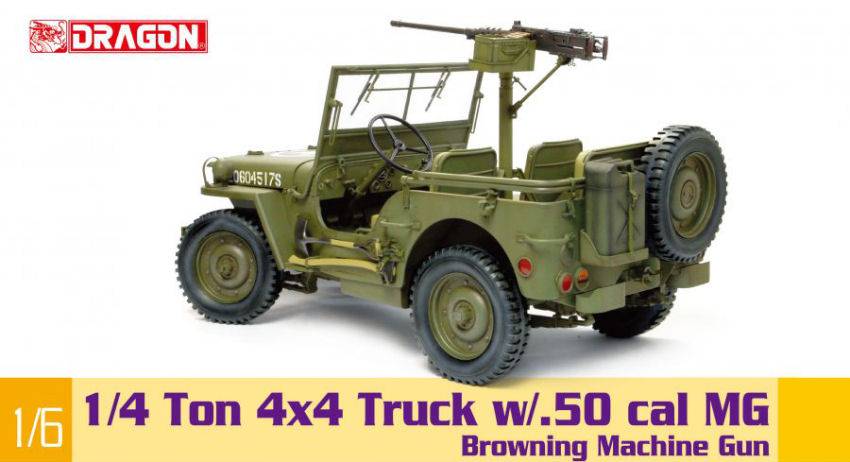 KIT D'ASSEMBLAGE À L'ÉCHELLE COMPATIBLE AVEC 1/4 TON 4x4 TRU8CK W/M2 50-Cal MITRAILLEUSE KIT 1:6 DRAGON D75052