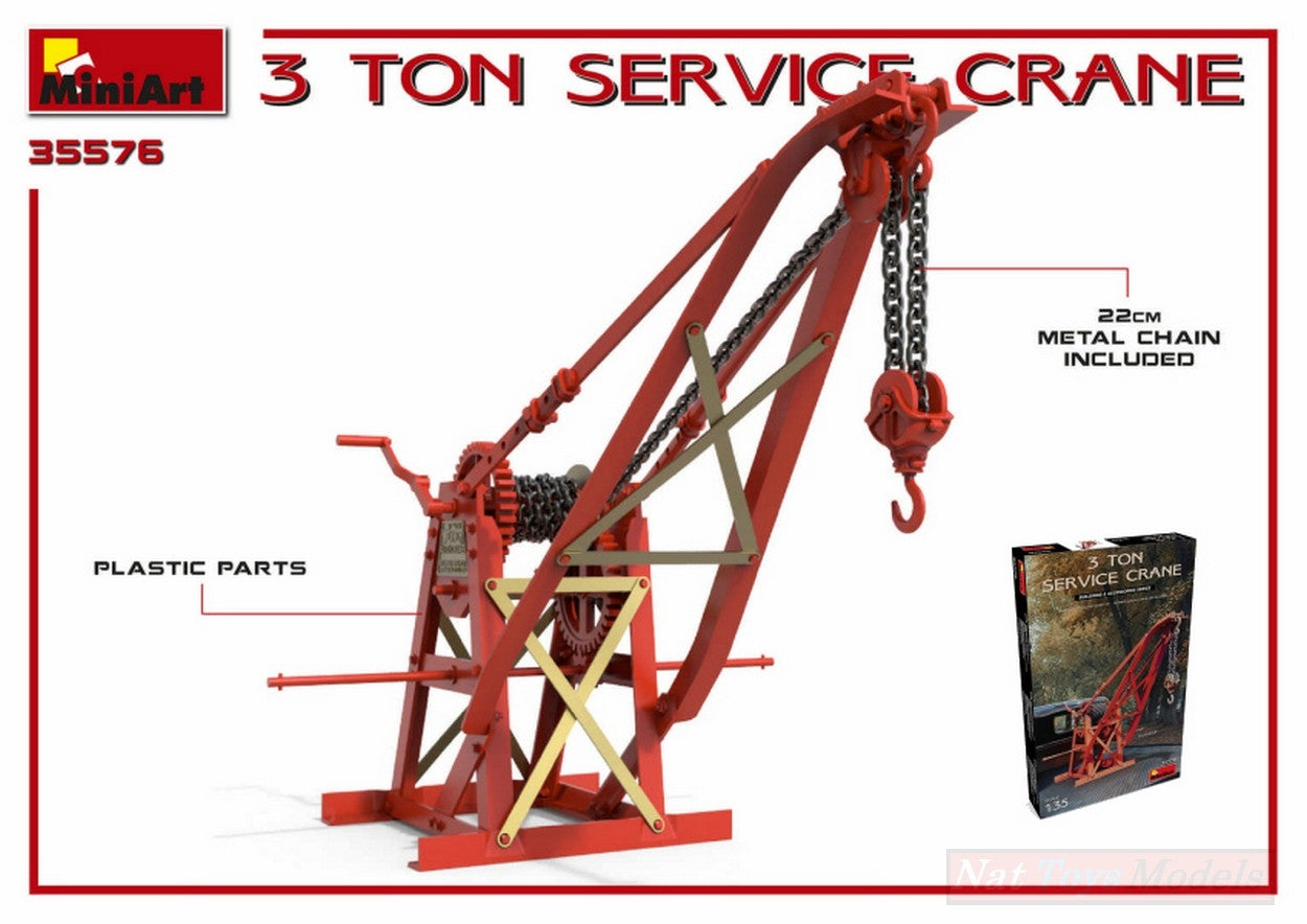 KIT TO BE ASSEMBLED IN SCALE COMPATIBLE WITH 3 TON SERVICE CRANE KIT 1:35 MINIART MIN35576