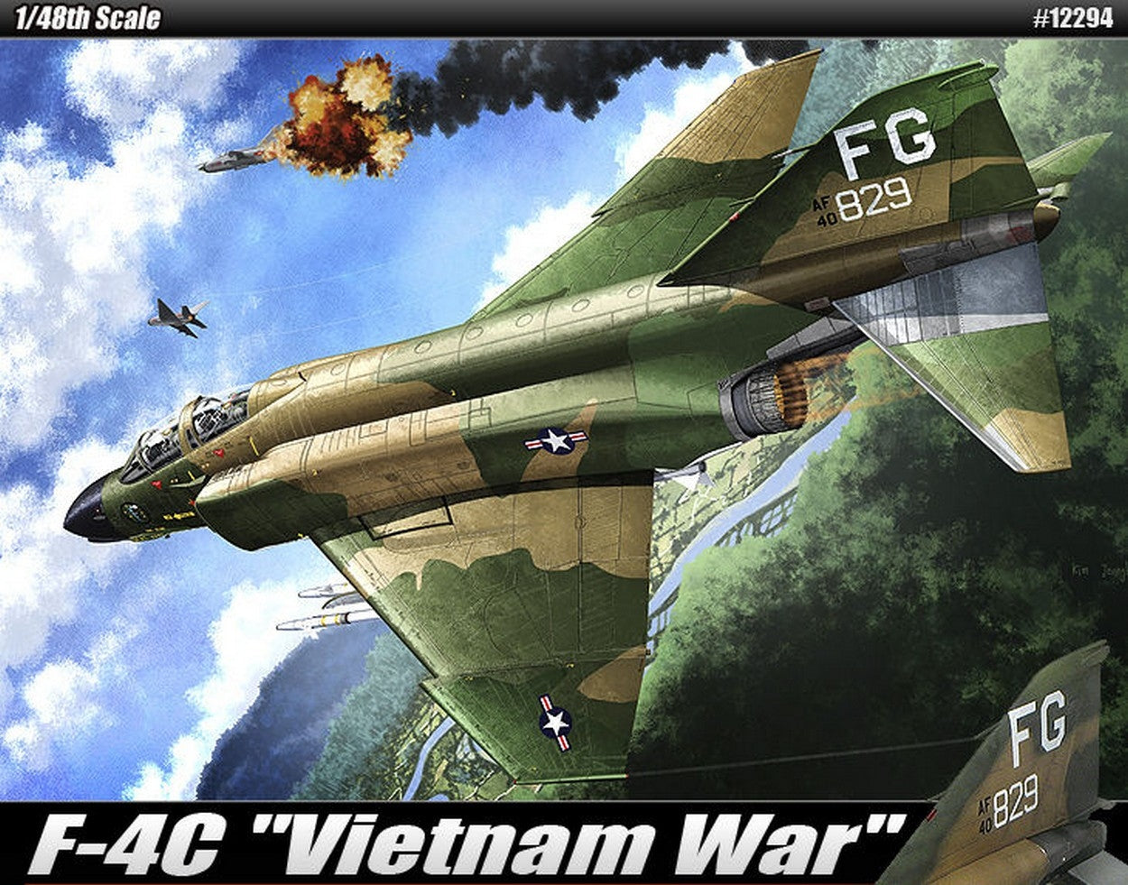 KIT D'ASSEMBLAGE À L'ÉCHELLE COMPATIBLE AVEC ACD12294 F-4C KIT DE GUERRE DU VIETNAM 1:48 ACADEMY ACD12294