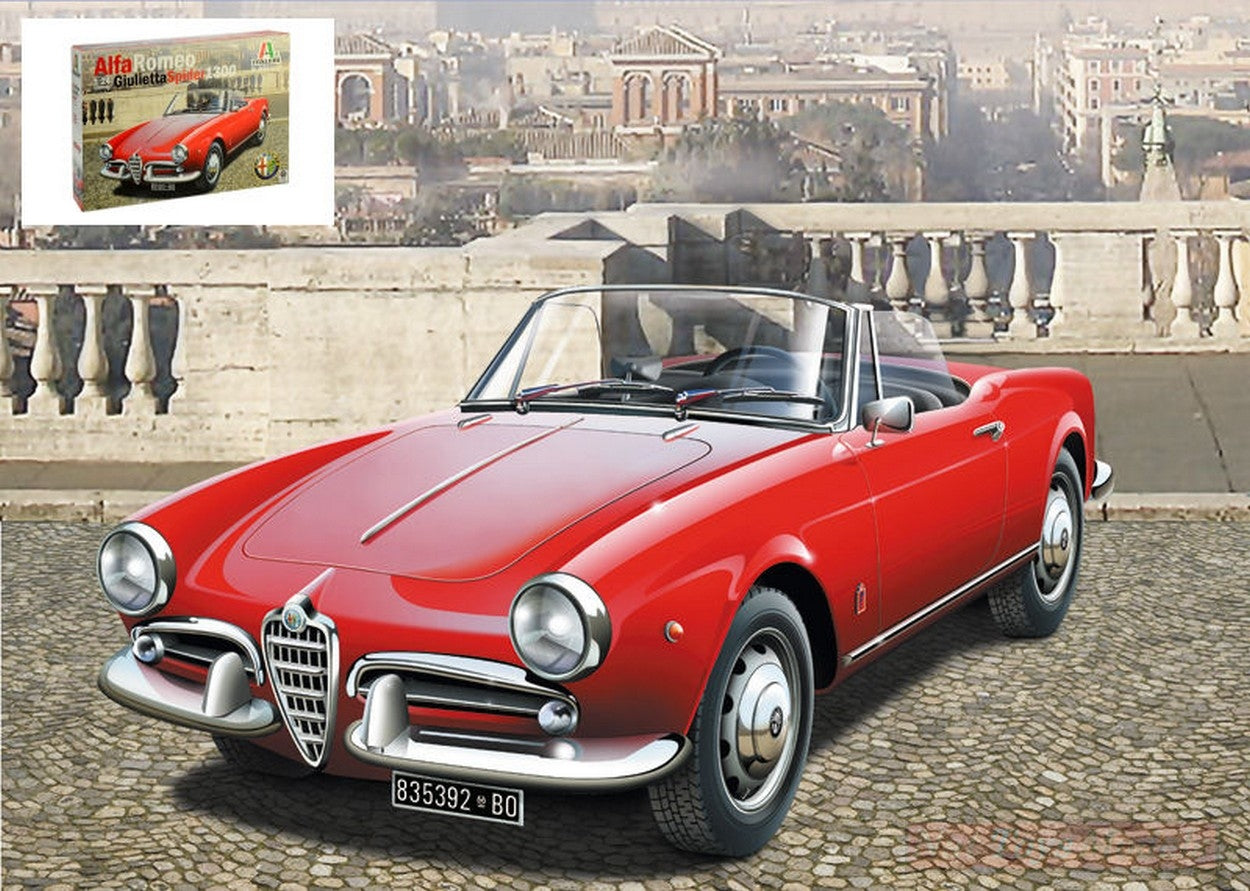 SCALE KIT MODEL COMPATIBLE WITH ALFA ROMEO GIULIETTA SPIDER 1600 KIT 1:24 ITALERI IT3653