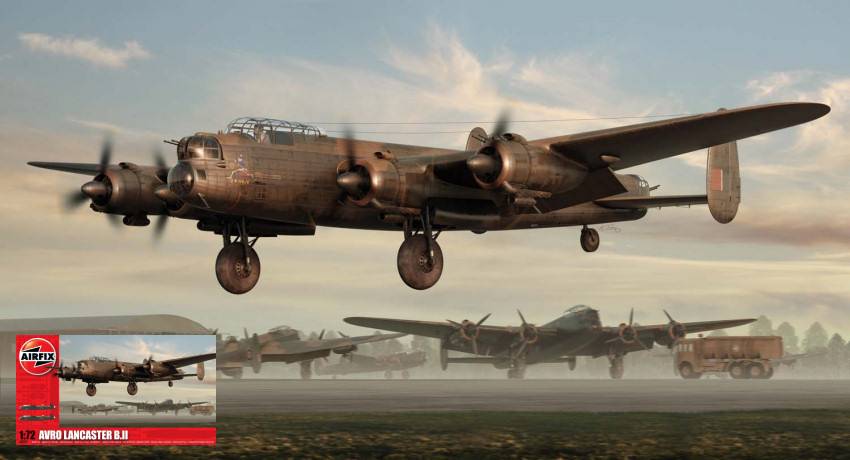 KIT DE MONTAGE À L'ÉCHELLE COMPATIBLE AVEC LE KIT AVRO LANCASTER B.II 1:72 AIRFIX A08001