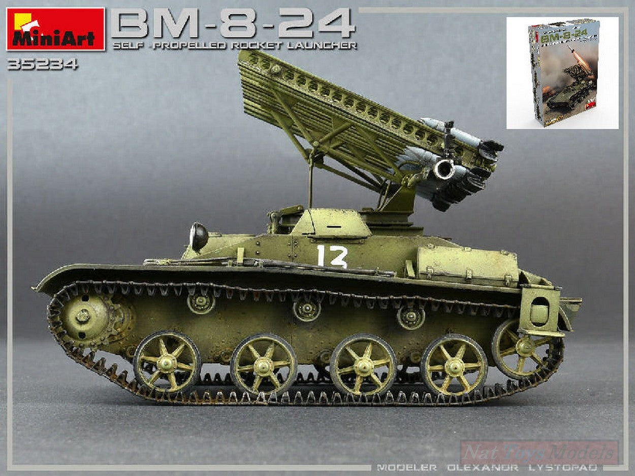 KIT D'ASSEMBLAGE À L'ÉCHELLE COMPATIBLE AVEC LE KIT LANCE-FUSÉE AUTOPROPULSÉ BM-8-24 1:35 MINIART MIN35234