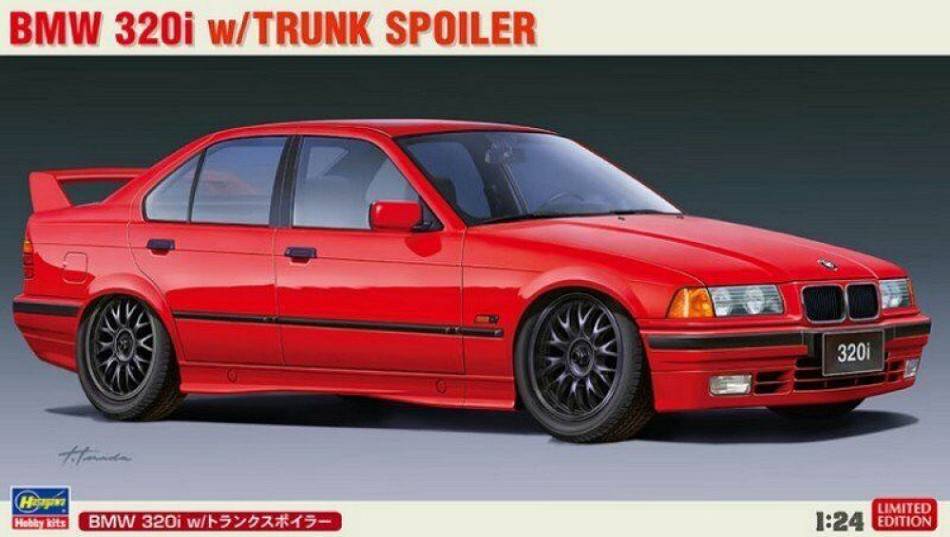KIT DA MONTARE IN SCALA COMPATIBILE CON BMW 320i W/TRUNK SPOILER KIT 1:24 HASEGAWA HA20592