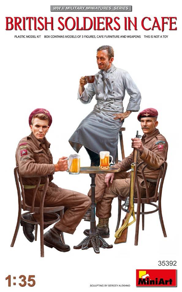 KIT DA MONTARE IN SCALA COMPATIBILE CON BRITISH SOLDIERS IN CAFE' KIT 1:35 MINIART MIN35392