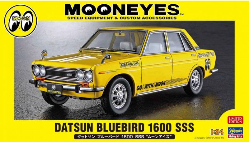 KIT DA MONTARE IN SCALA COMPATIBILE CON DATSUN BLUEBIRD 1600 SSS MOONEYE KIT 1:24 HASEGAWA HA20616