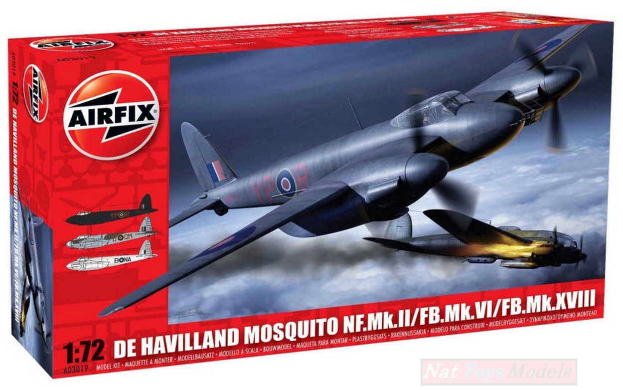 KIT DE MONTAGE À L'ÉCHELLE COMPATIBLE AVEC LE KIT DE HAVILLAND MOSQUITO FBVI/VI/XVIII 1:72 AIRFIX AX3019