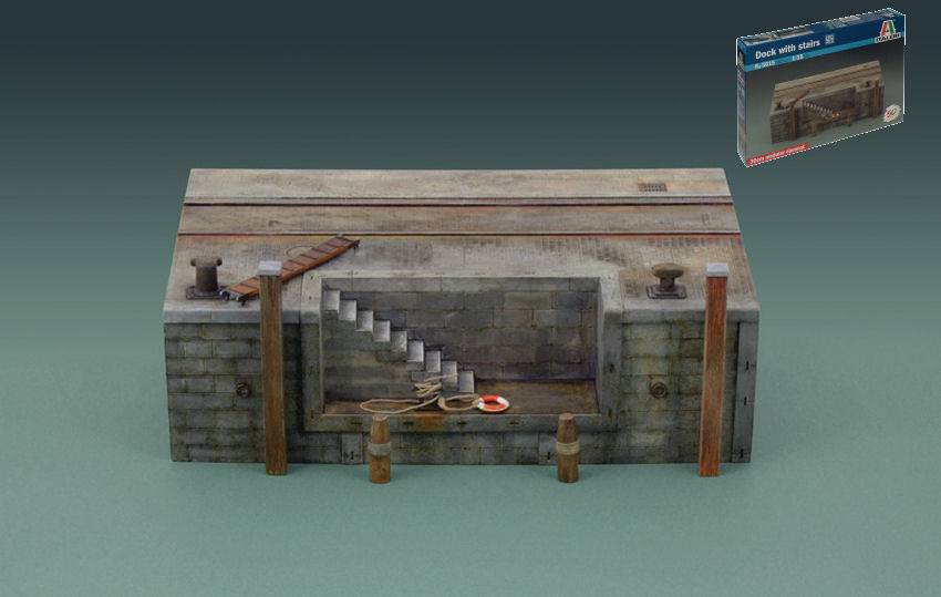 KIT DE MONTAGE À L'ÉCHELLE COMPATIBLE AVEC KIT QUAI AVEC ESCALIER 1:35 ITALERI IT5615
