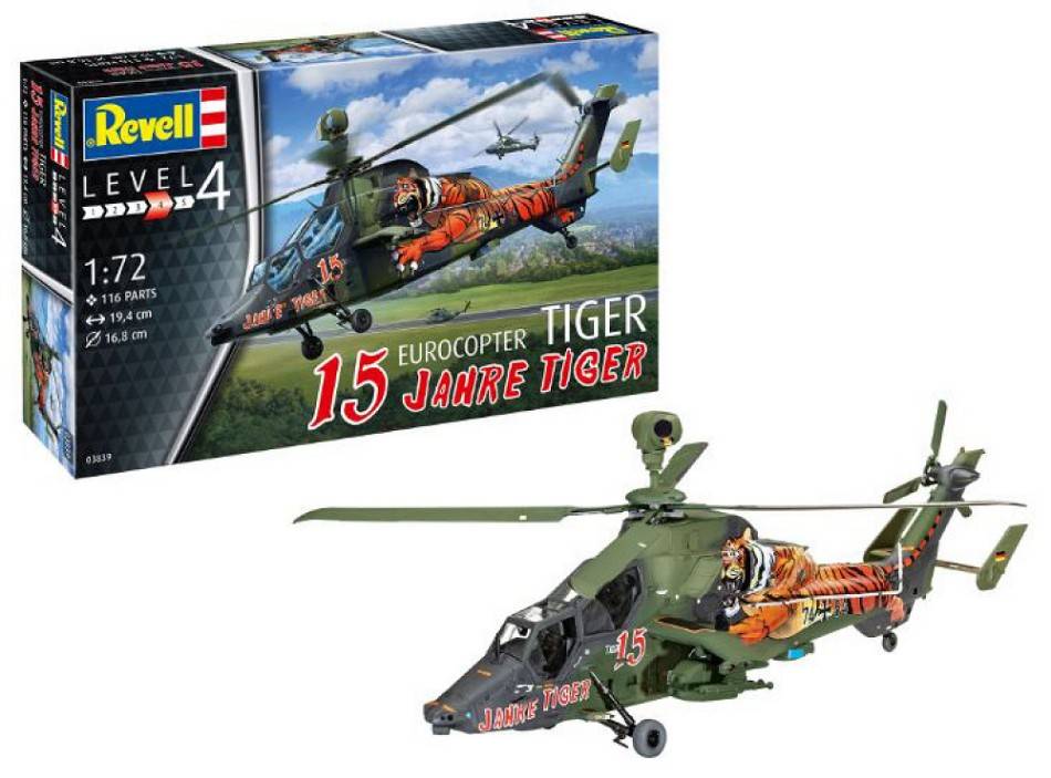 KIT DE MONTAGE À L'ÉCHELLE COMPATIBLE AVEC EUROCOPTER TIGER "15 ANS TIGER" KIT 1:72 REVELL RV03839
