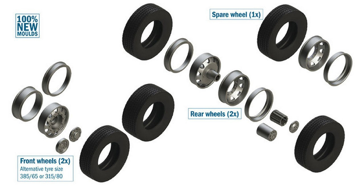 KIT DA MONTARE IN SCALA COMPATIBILE CON EUROPEAN TRACTORS TYRES AND RIMS KIT 1:24 ITALERI IT3909