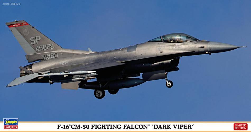 KIT DA MONTARE IN SCALA COMPATIBILE CON F-16CM 50 FIGHTING FALCON DARK VIPER KIT 1:48 HASEGAWA HA07522