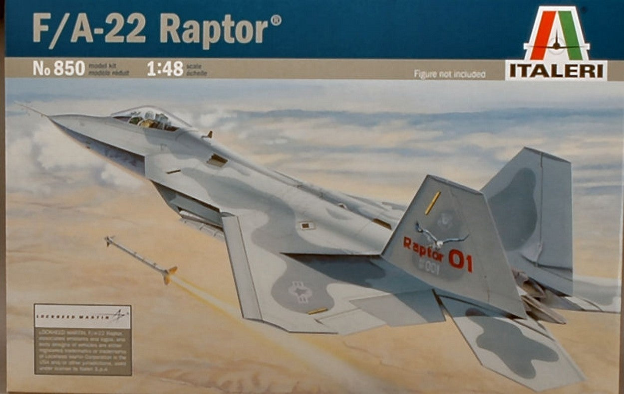 KIT À ASSEMBLER À L'ÉCHELLE COMPATIBLE AVEC LE KIT F 22 RAPTOR 1:48 ITALERI IT0850