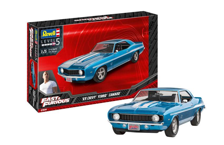 KIT DA MONTARE IN SCALA COMPATIBILE CON FAST & FURIOUS - 1969 CHEVY YENKO CAMARO KIT 1:25 REVELL RV07694
