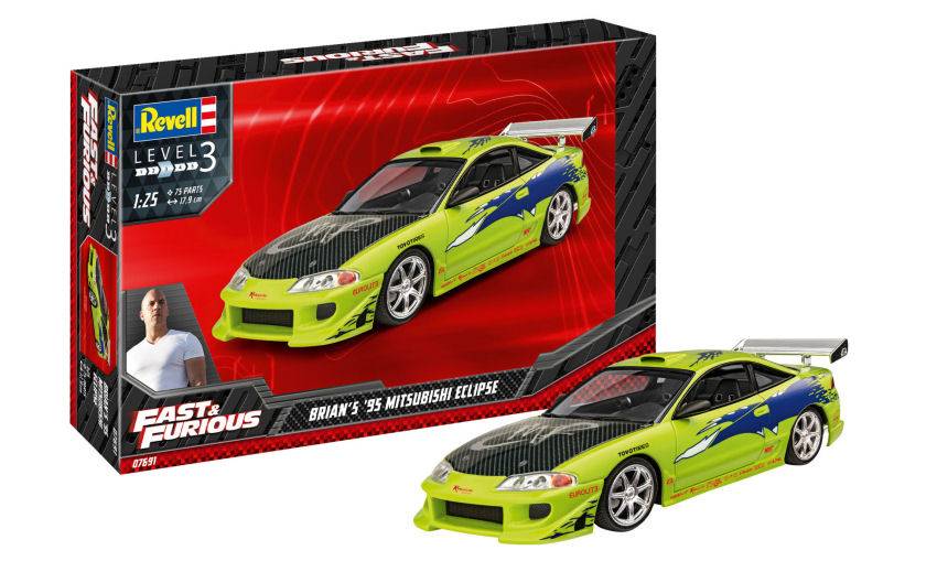 KIT DA MONTARE IN SCALA COMPATIBILE CON FAST & FURIOUS - BRIAN'S 1995 MITSUBISHI ECLIPSE KIT 1:25 REVELL RV07691
