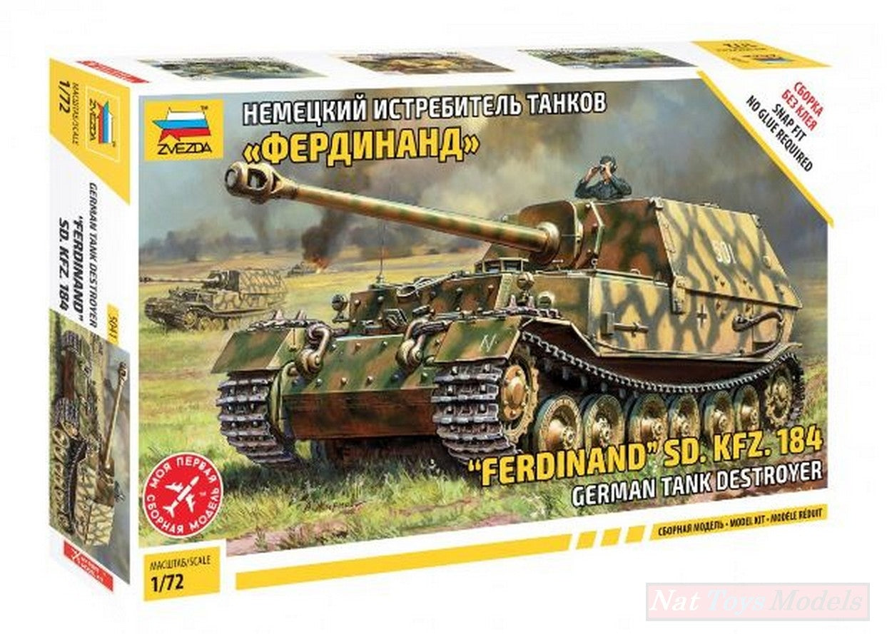 KIT DA MONTARE IN SCALA COMPATIBILE CON FERDINAND SD.KFZ.184 KIT 1:72 ZVEZDA Z5041