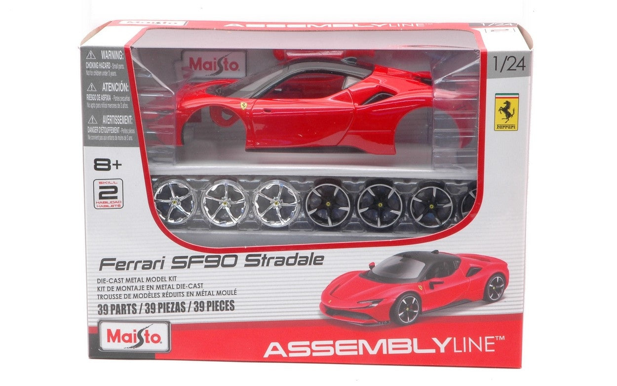 SCALE ASSEMBLY KIT COMPATIBLE WITH FERRARI SF90 STRADALE 2020 RED KIT 1:24 MAISTO MI39137
