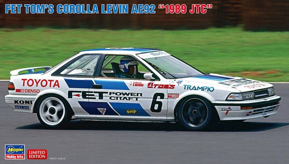 KIT DA MONTARE IN SCALA COMPATIBILE CON FET TOM'S COROLLA LEVIN AE92 1989 JTC KIT 1:24 HASEGAWA HA20545