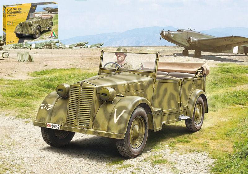 SCALE ASSEMBLY KIT COMPATIBLE WITH FIAT 508 CM COLONIALE WITH CREW KIT 1:35 ITALERI IT6550