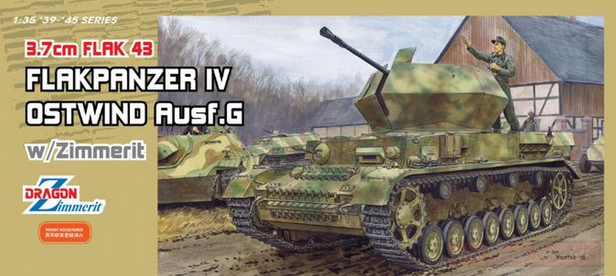 KIT DE MONTAGE À L'ÉCHELLE COMPATIBLE AVEC FLAKPANZER IV OSTWIND 3,7 cm FLAK 43 KIT 1:35 DRAGON D6746