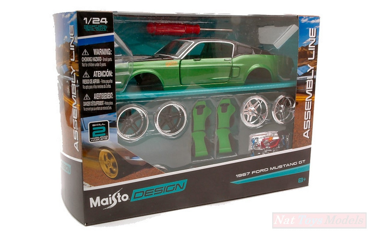 KIT DE MONTAGE À L'ÉCHELLE COMPATIBLE AVEC FORD MUSTANG GT 1967 KIT 1:24 MAISTO MI39094