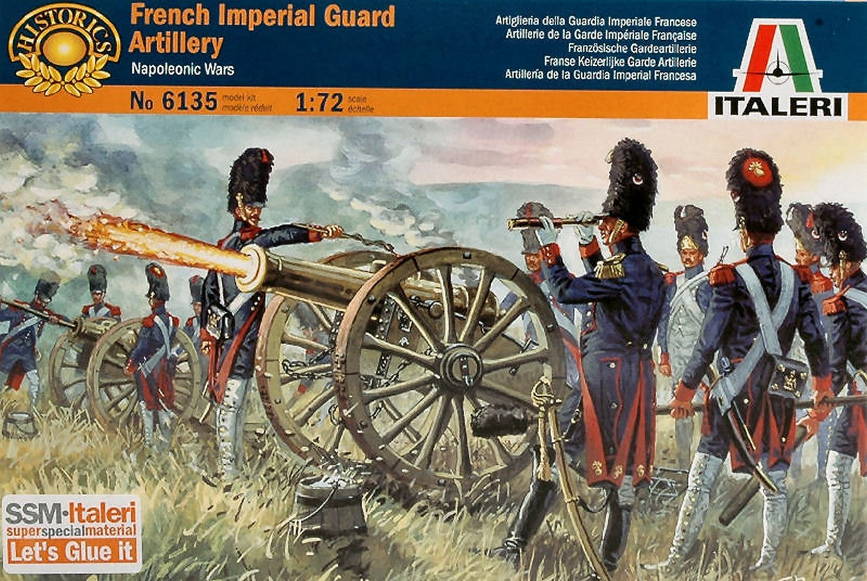 KIT DE MONTAGE À L'ÉCHELLE COMPATIBLE AVEC LE KIT D'ARTILLERIE DE LA GARDE IMPÉRIALE FRANÇAISE 1:72 ITALERI IT6135