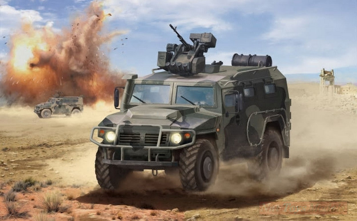 KIT DE MONTAGE À L'ÉCHELLE COMPATIBLE AVEC GAZ TIGER AVEC KIT ARBALET 1:35 ZVEZDA Z3683