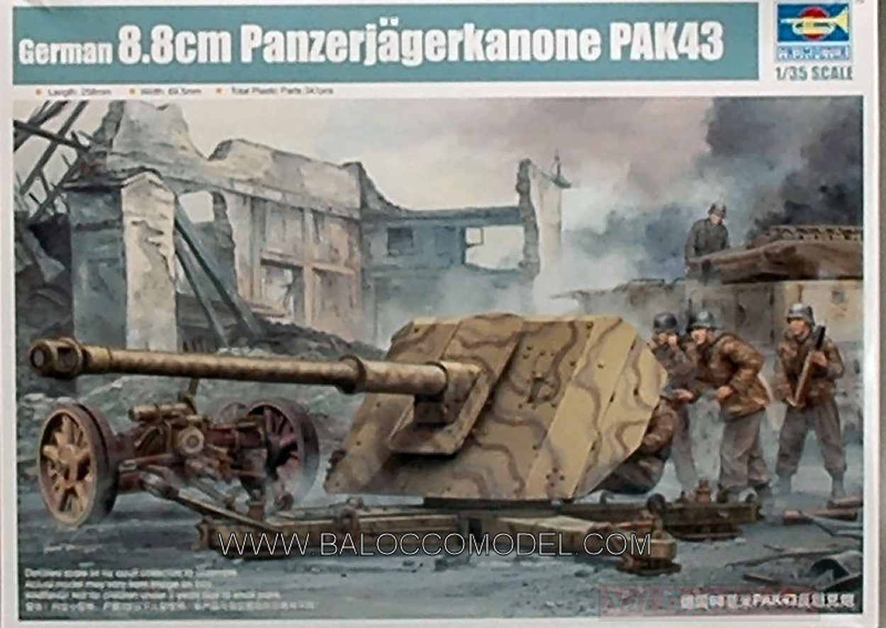 KIT DE MONTAGE À L'ÉCHELLE COMPATIBLE AVEC LE PANZERJAGERK ALLEMAND 8,8 cm.KIT 1:35 TRUMPETER TP2308