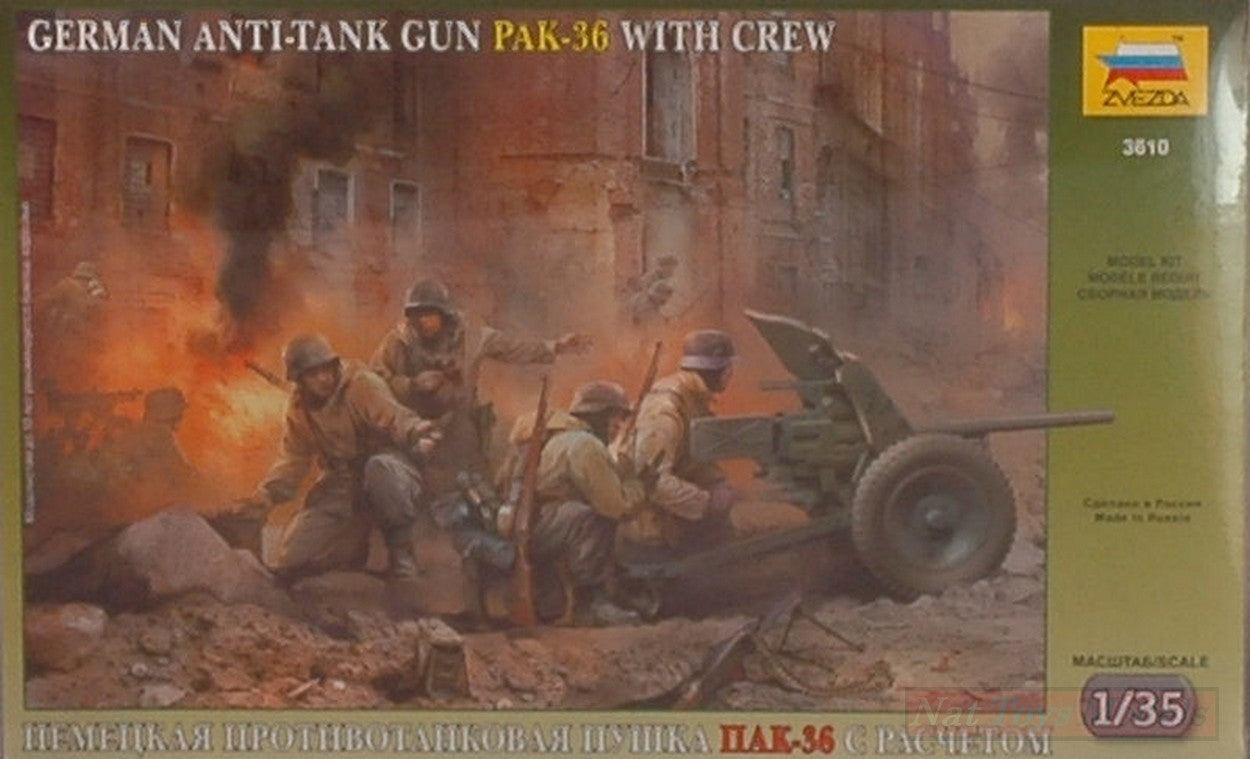 KIT D'ASSEMBLAGE À L'ÉCHELLE COMPATIBLE AVEC LE KIT PISTOLET ANTICHAR ALLEMAND 1:72 ZVEZDA Z3610