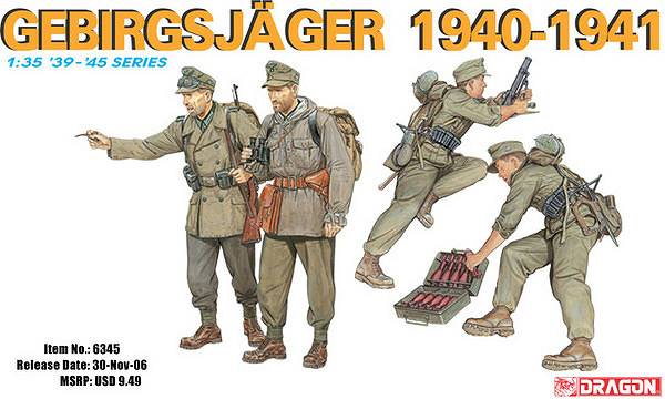 SCALE KIT MODEL COMPATIBLE WITH GERMAN GEBIRSJAGER KIT 1:35 DRAGON D6345