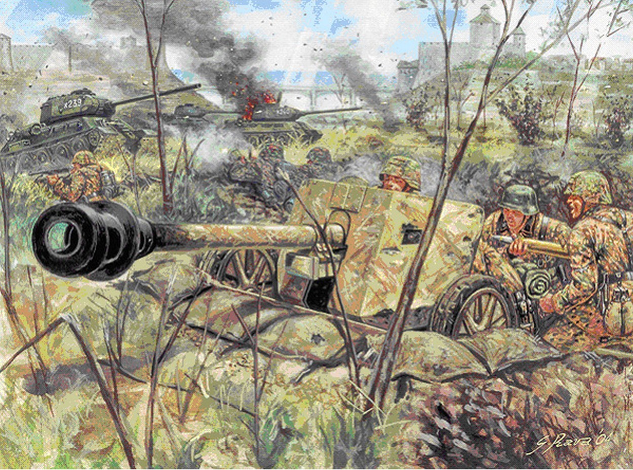 KIT DE MONTAGE À L'ÉCHELLE COMPATIBLE AVEC LE PISTOLET ALLEMAND PAK 40 AVEC KIT DE SERVITEUR 1:72 ITALERI IT6096