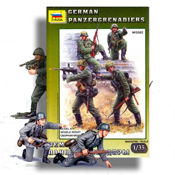 SCALE ASSEMBLY KIT COMPATIBLE WITH GERMAN PANZERGRENADIERS KIT 1:35 ZVEZDA Z3582